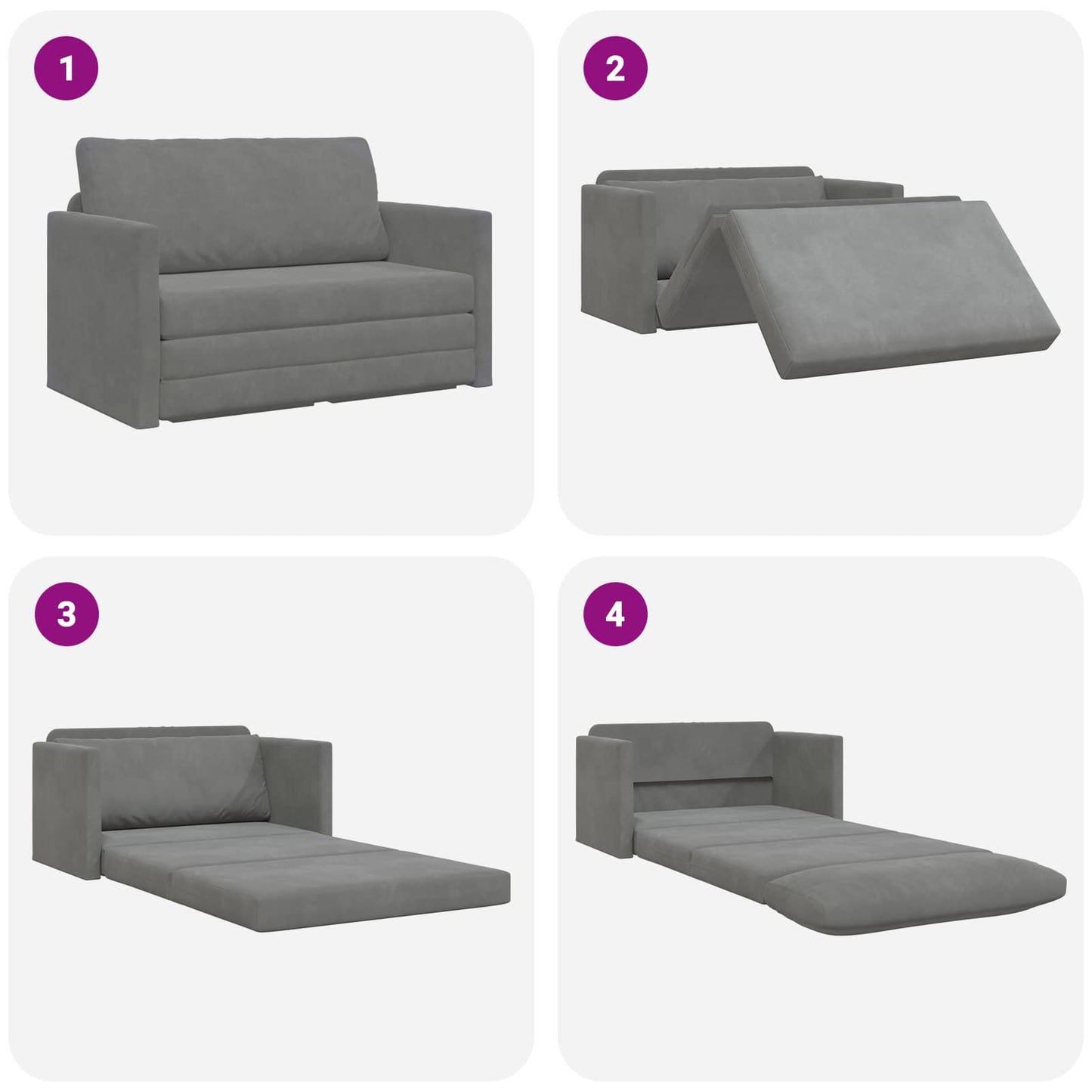 vidaXL Schlafsofa 110cm Dunkelgrau Samt
