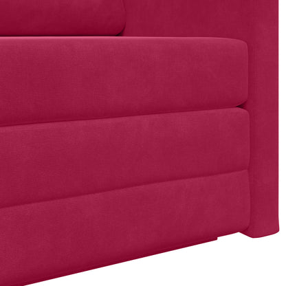 vidaXL Schlafsofa 110cm Weinrot Samt
