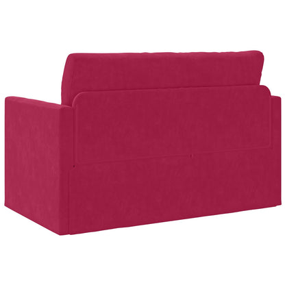 vidaXL Schlafsofa 110cm Weinrot Samt