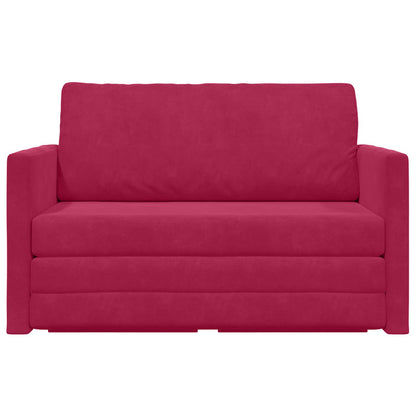 vidaXL Schlafsofa 110cm Weinrot Samt