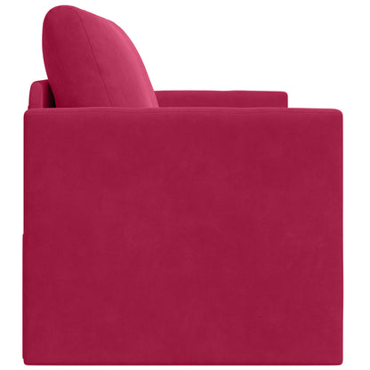 vidaXL Schlafsofa 110cm Weinrot Samt