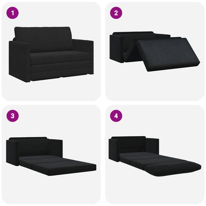 vidaXL Canapé-lit 110 cm Velours Noir