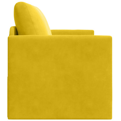 vidaXL Schlafsofa 110cm Sonnenblumen Gelb Samt