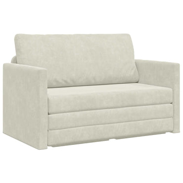 vidaXL Schlafsofa 110cm Creme Samt