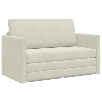 vidaXL Schlafsofa 110cm Creme Samt