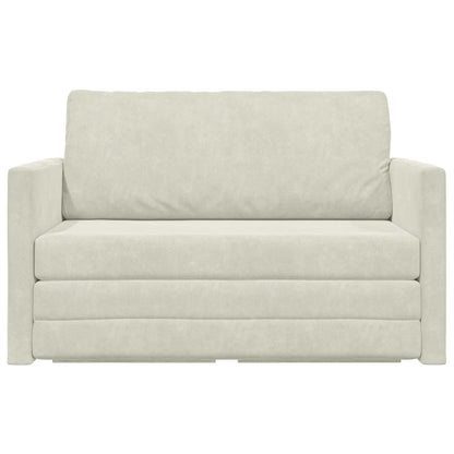 vidaXL Schlafsofa 110cm Creme Samt