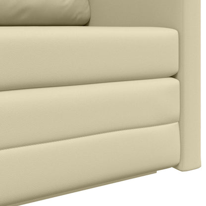 vidaXL Schlafsofa 110cm Creme Kunstleder