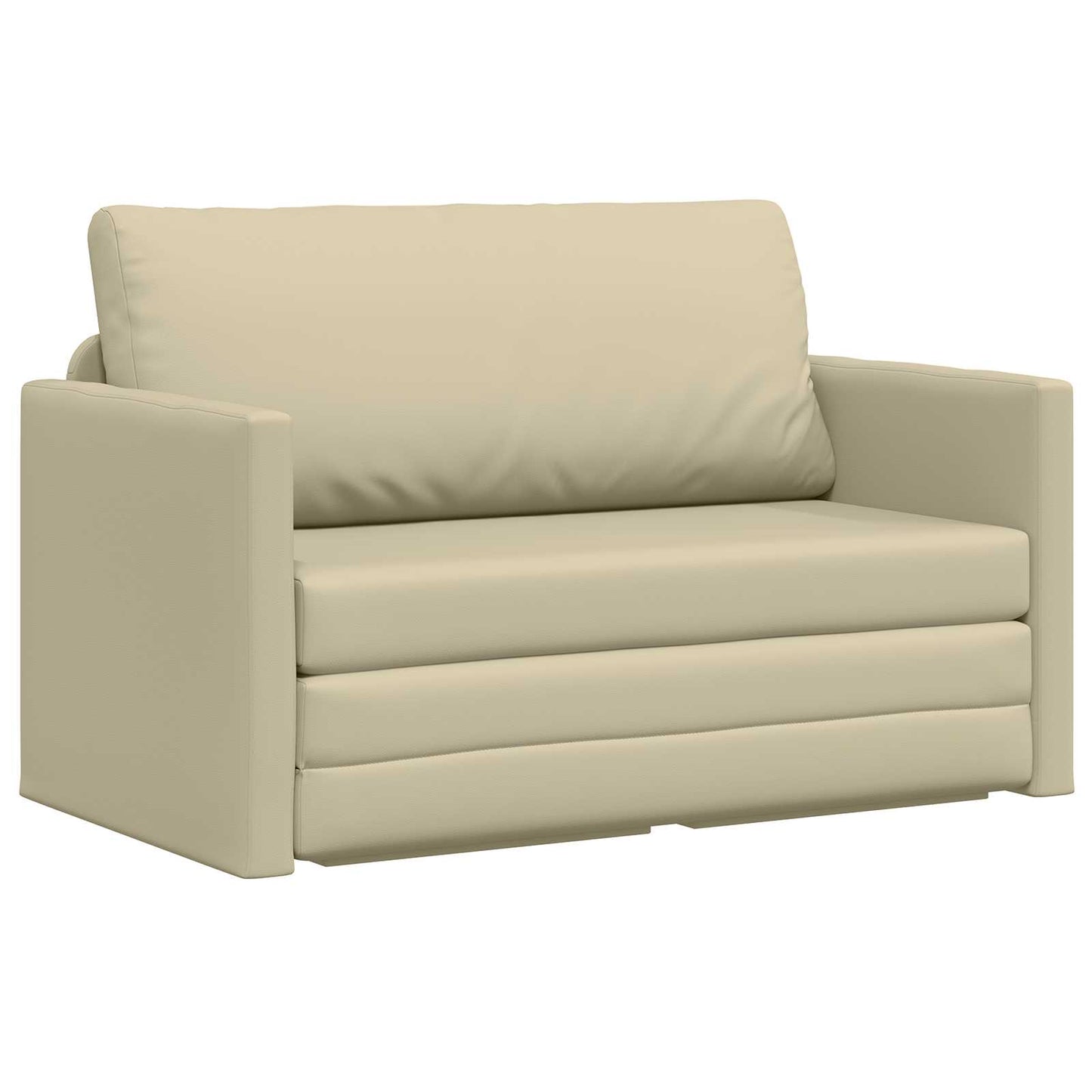 vidaXL Schlafsofa 110cm Creme Kunstleder