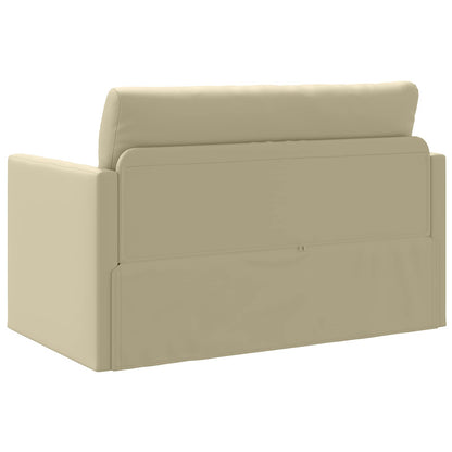 vidaXL Schlafsofa 110cm Creme Kunstleder