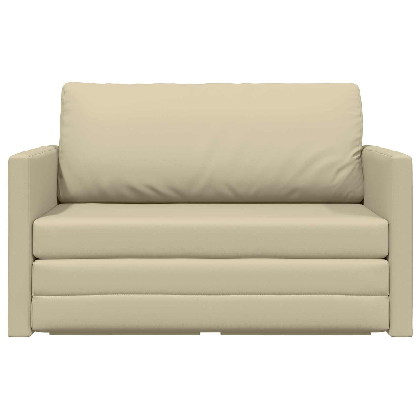 vidaXL Schlafsofa 110cm Creme Kunstleder