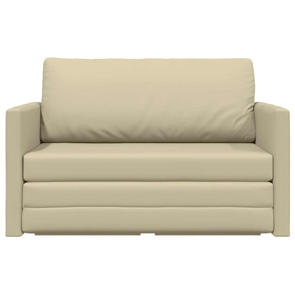 vidaXL Schlafsofa 110cm Creme Kunstleder