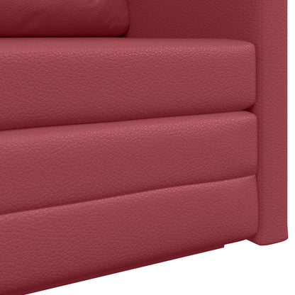 vidaXL Schlafsofa 110cm Weinrot Kunstleder