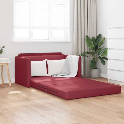 vidaXL Schlafsofa 110cm Weinrot Kunstleder