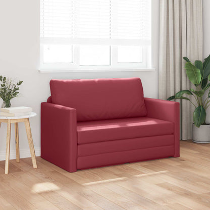 vidaXL Schlafsofa 110cm Weinrot Kunstleder