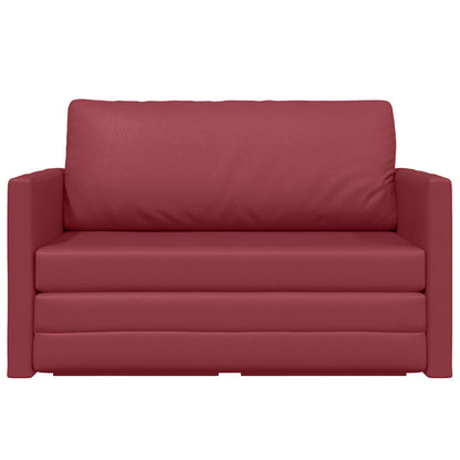 vidaXL Schlafsofa 110cm Weinrot Kunstleder