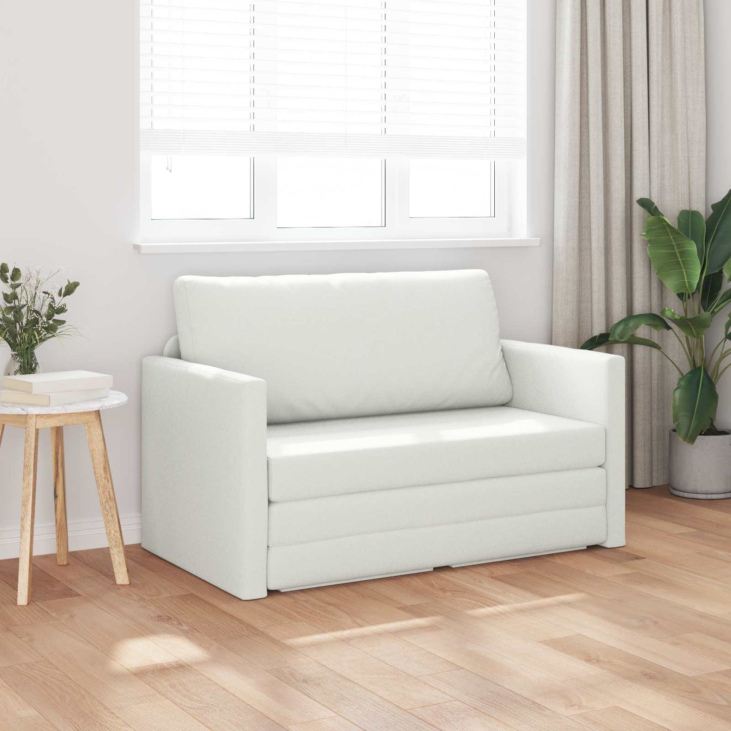 vidaXL Schlafsofa 110cm Weiß Kunstleder