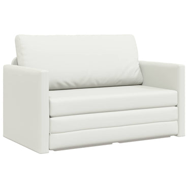 vidaXL Schlafsofa 110cm Weiß Kunstleder