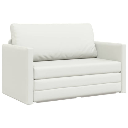 vidaXL Schlafsofa 110cm Weiß Kunstleder