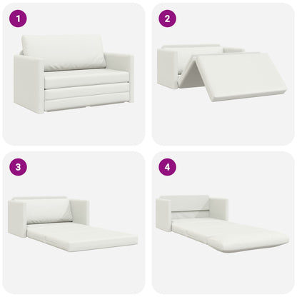 vidaXL Schlafsofa 110cm Weiß Kunstleder