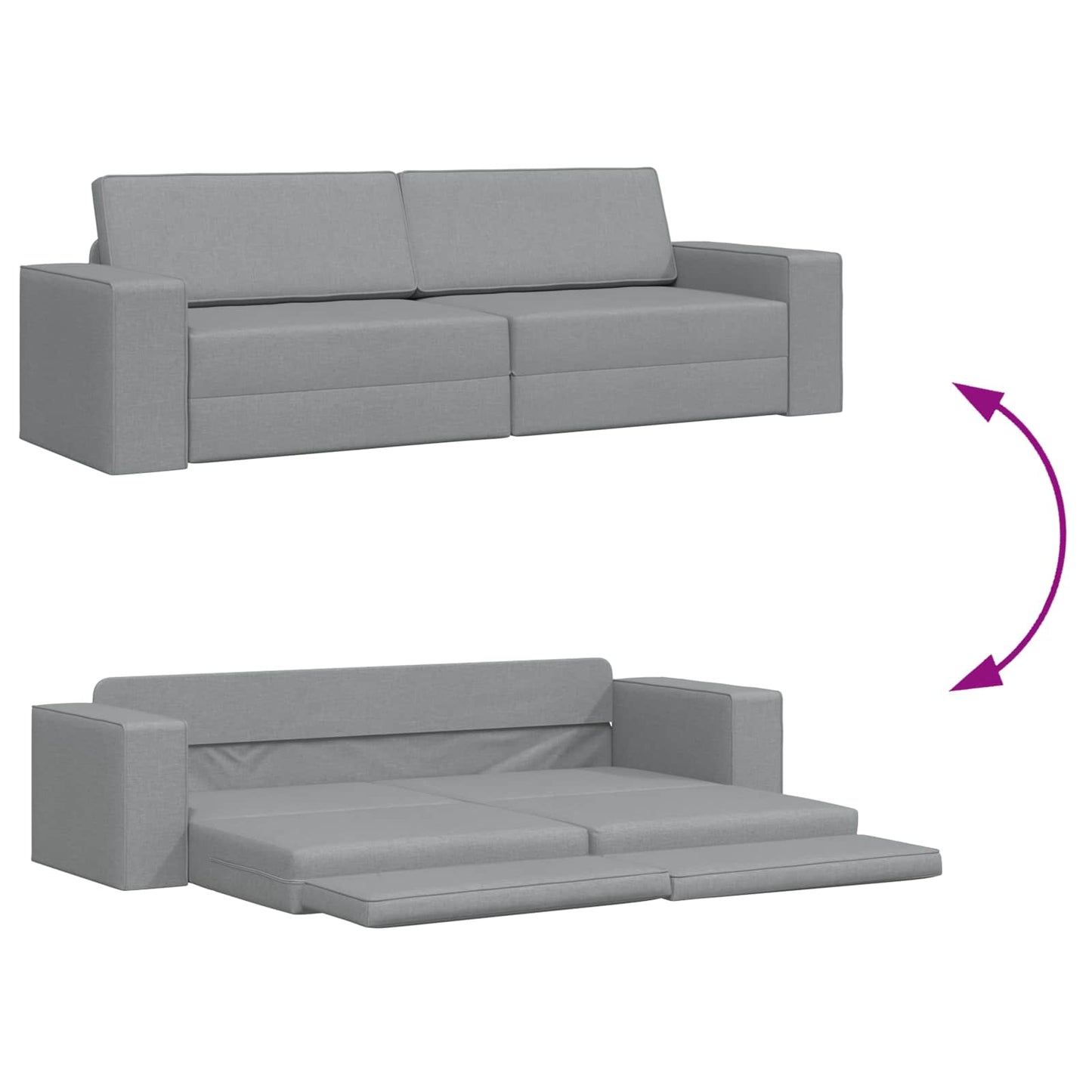 vidaXL Schlafsofa 200cm Hellgrau Stoff