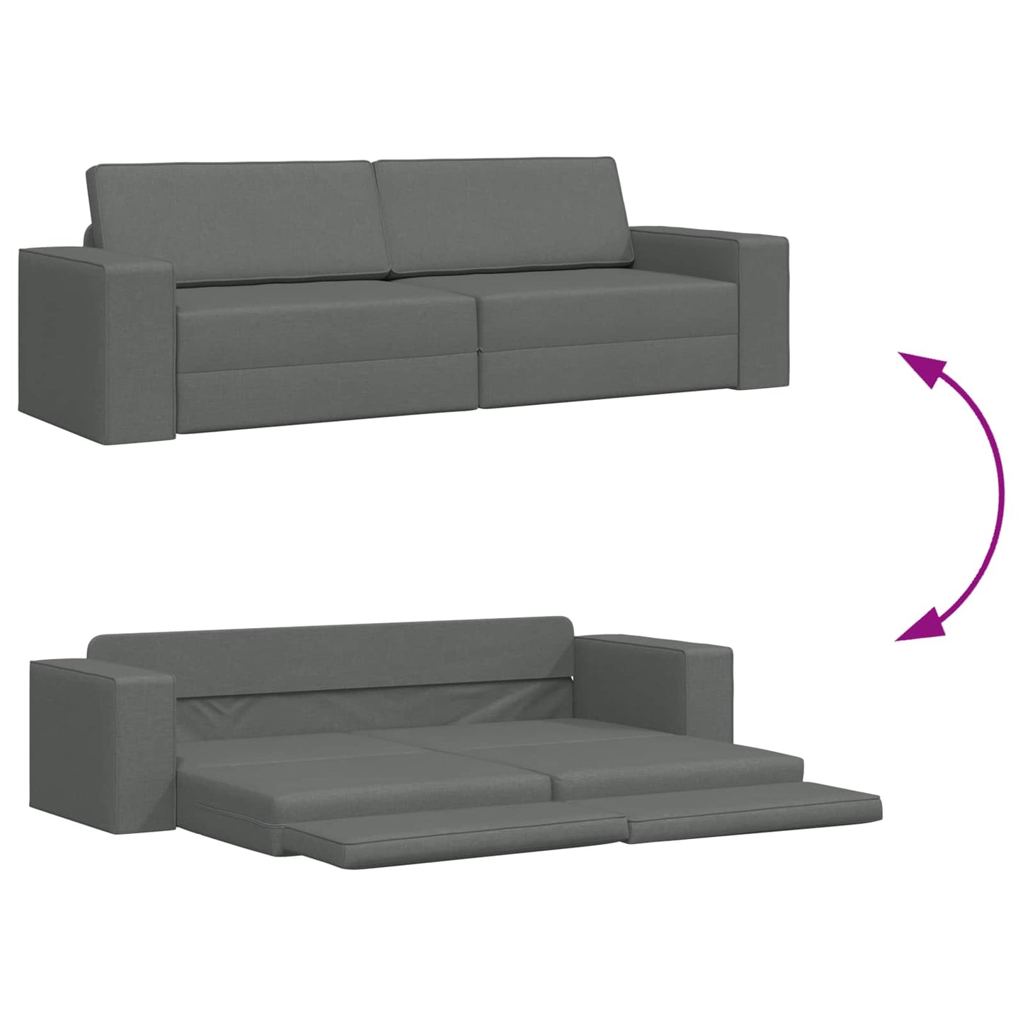 vidaXL Schlafsofa 200cm Dunkelgrau Stoff