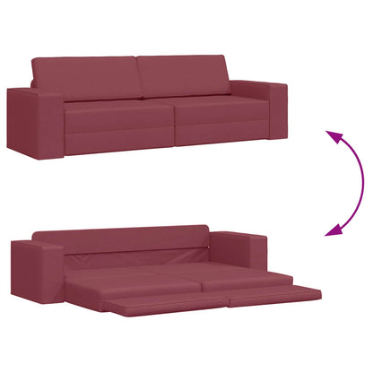 vidaXL Schlafsofa 200cm Weinrot Stoff