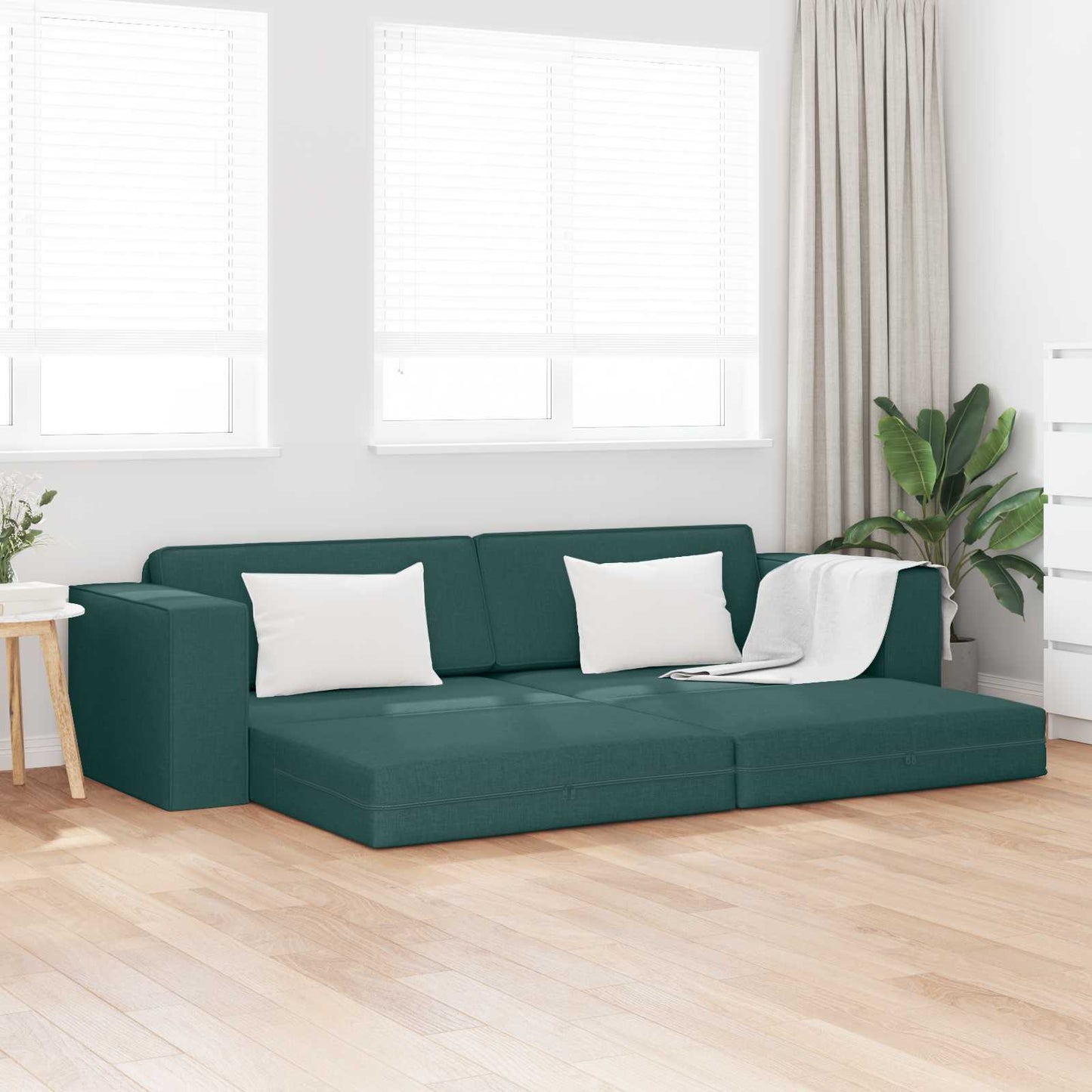 vidaXL Schlafsofa 200cm Dunkelgrün Stoff