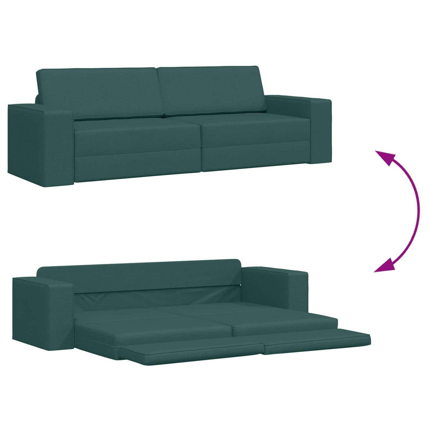 vidaXL Schlafsofa 200cm Dunkelgrün Stoff