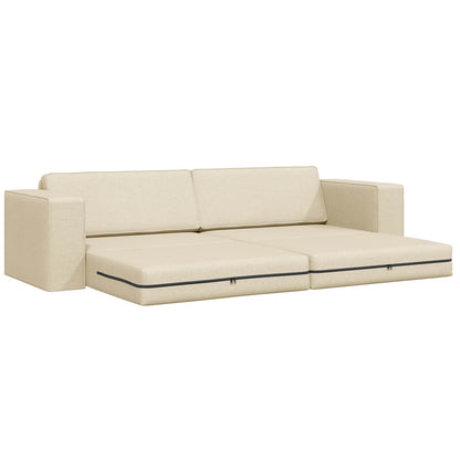 vidaXL Schlafsofa 200cm Creme Stoff