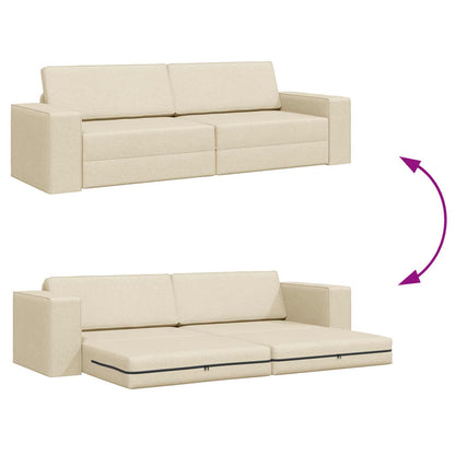 vidaXL Schlafsofa 200cm Creme Stoff