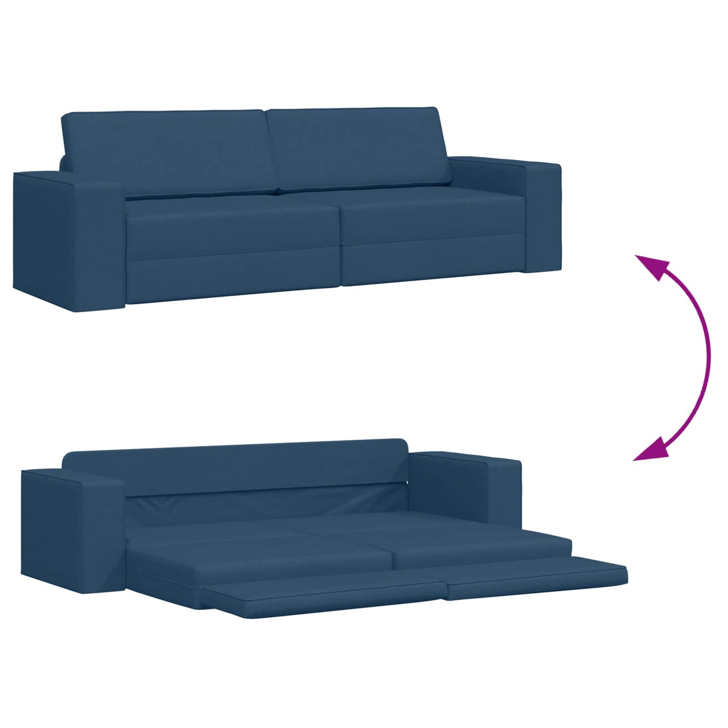 vidaXL Schlafsofa 200cm Marineblau Stoff