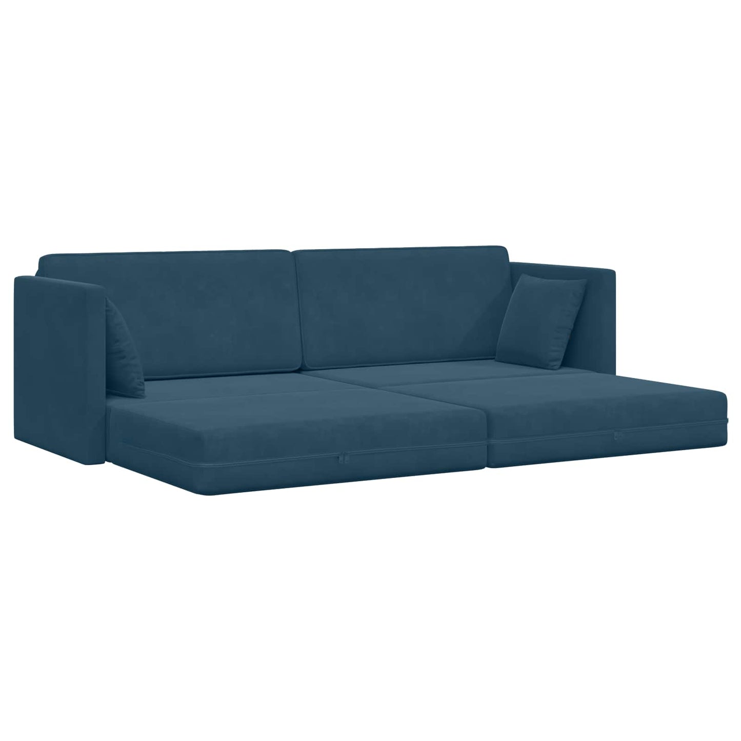 Boden-Sofa-Bett 200cm Blau Samt