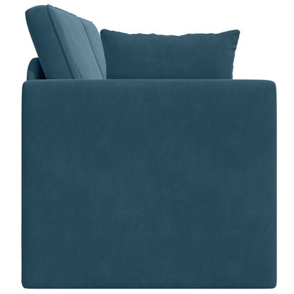 Boden-Sofa-Bett 200cm Blau Samt