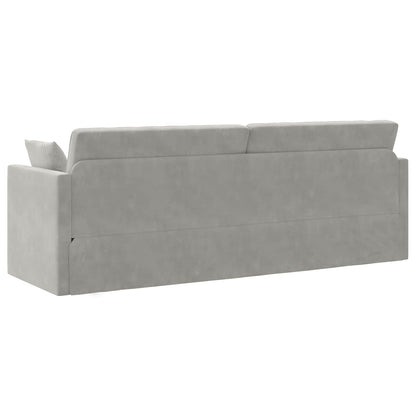 vidaXL Boden-Sofa-Bett 200cm Hellgrau Samt