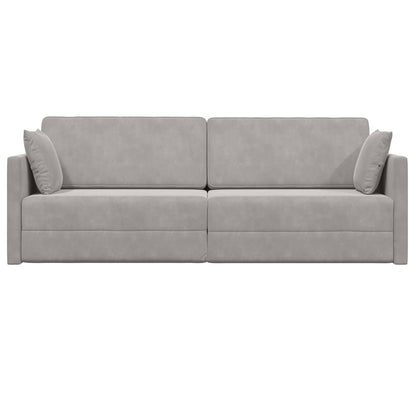 vidaXL Boden-Sofa-Bett 200cm Hellgrau Samt