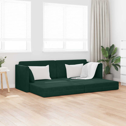 vidaXL Boden-Sofa-Bett 200cm Dunkelgrün Samt