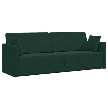 vidaXL Boden-Sofa-Bett 200cm Dunkelgrün Samt
