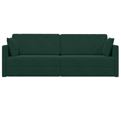 vidaXL Boden-Sofa-Bett 200cm Dunkelgrün Samt
