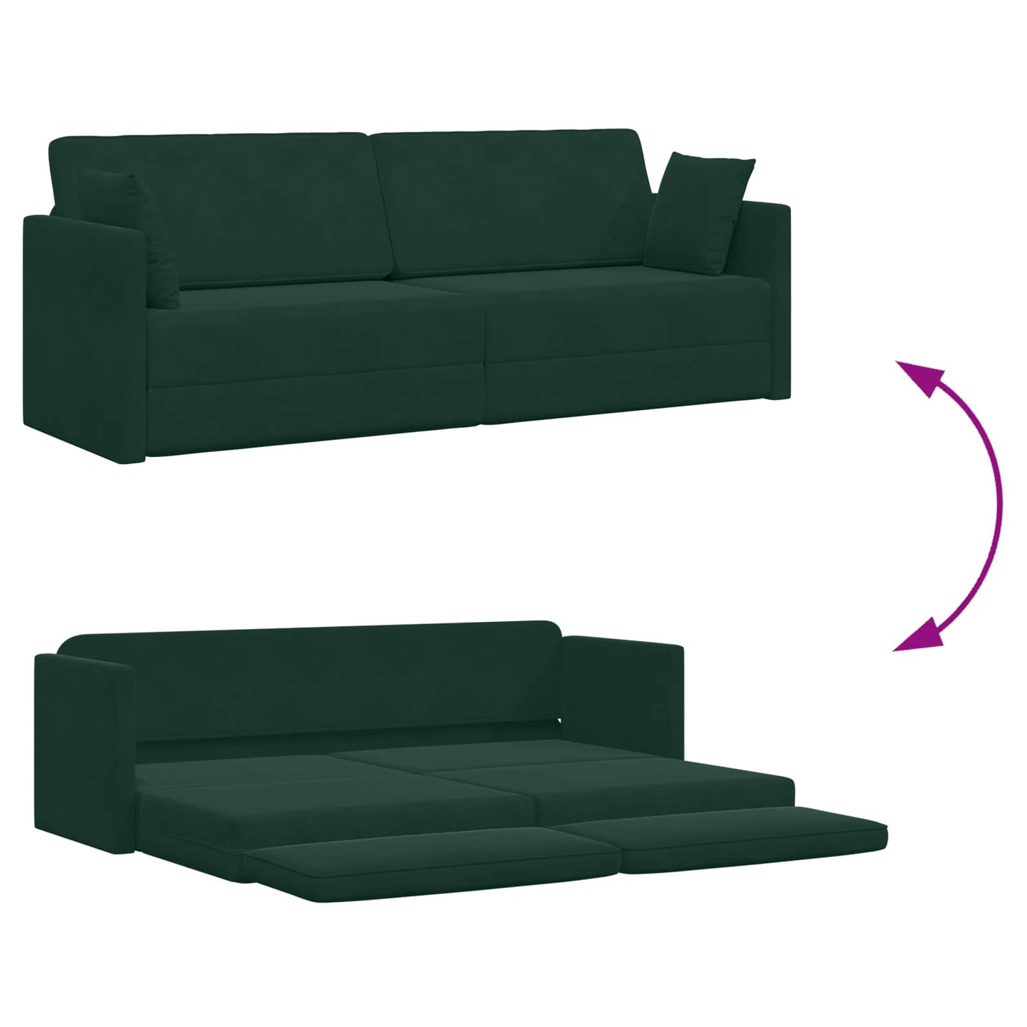 vidaXL Boden-Sofa-Bett 200cm Dunkelgrün Samt