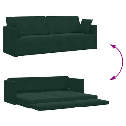 vidaXL Boden-Sofa-Bett 200cm Dunkelgrün Samt