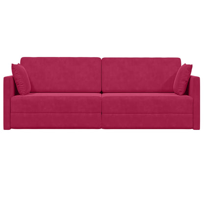 Boden-Sofa-Bett 200cm Weinrot Samt