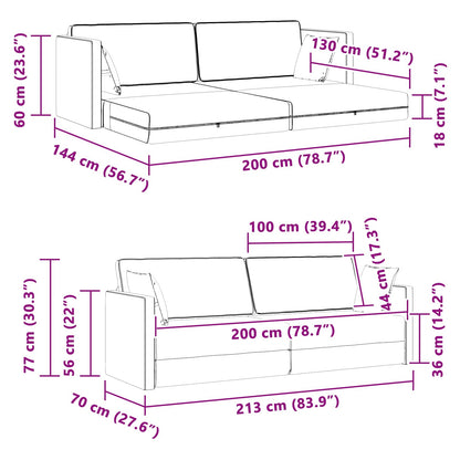 vidaXL Boden-Sofa-Bett 200cm Weinrot Samt