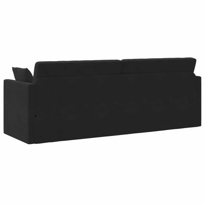 Boden-Sofa-Bett 200cm Schwarz Samt