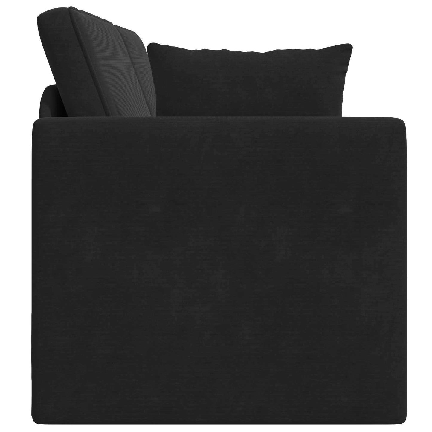 Boden-Sofa-Bett 200cm Schwarz Samt