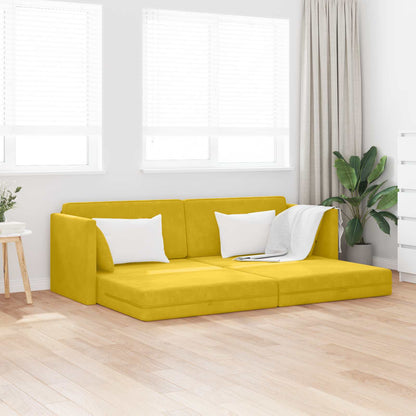 vidaXL Boden-Sofa-Bett 200cm Gelb Samt