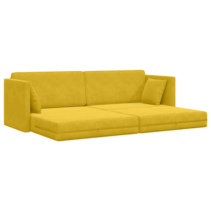 vidaXL Boden-Sofa-Bett 200cm Gelb Samt