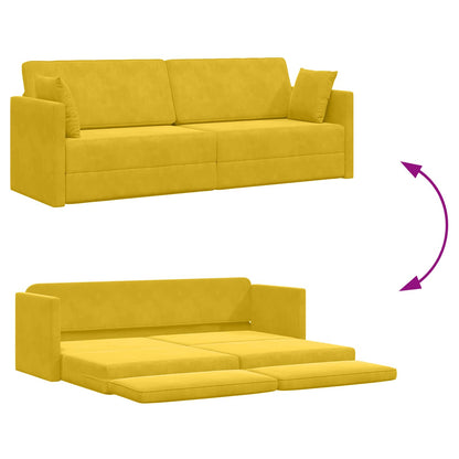 vidaXL Boden-Sofa-Bett 200cm Gelb Samt
