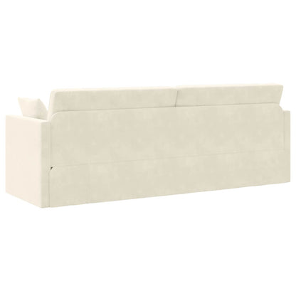vidaXL Boden-Sofa-Bett 200cm Creme Samt