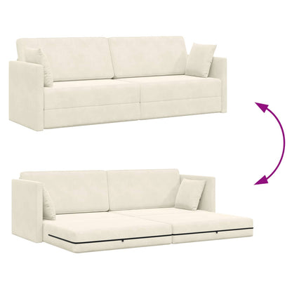 vidaXL Boden-Sofa-Bett 200cm Creme Samt