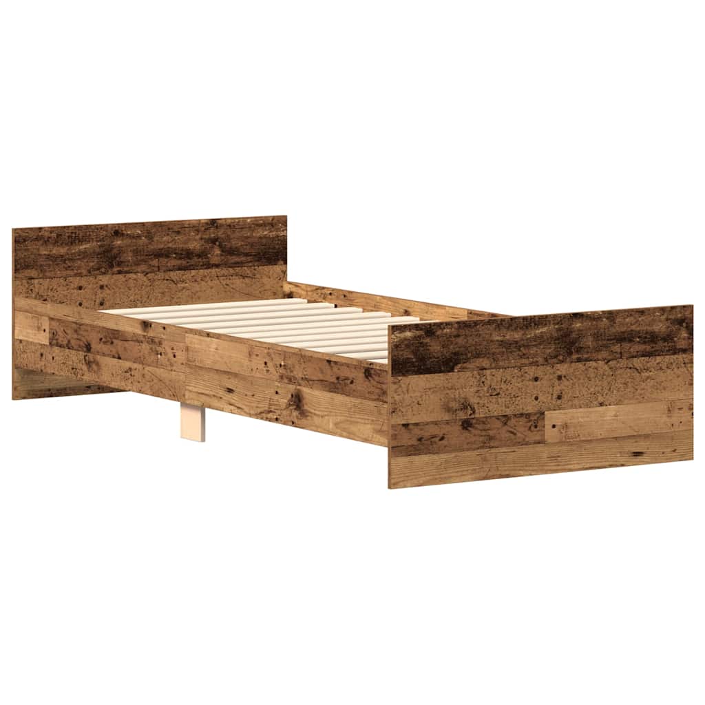 vidaXL Cadre de lit sans matelas effet bois recyclé 90x200cm Bois d'ingénierie